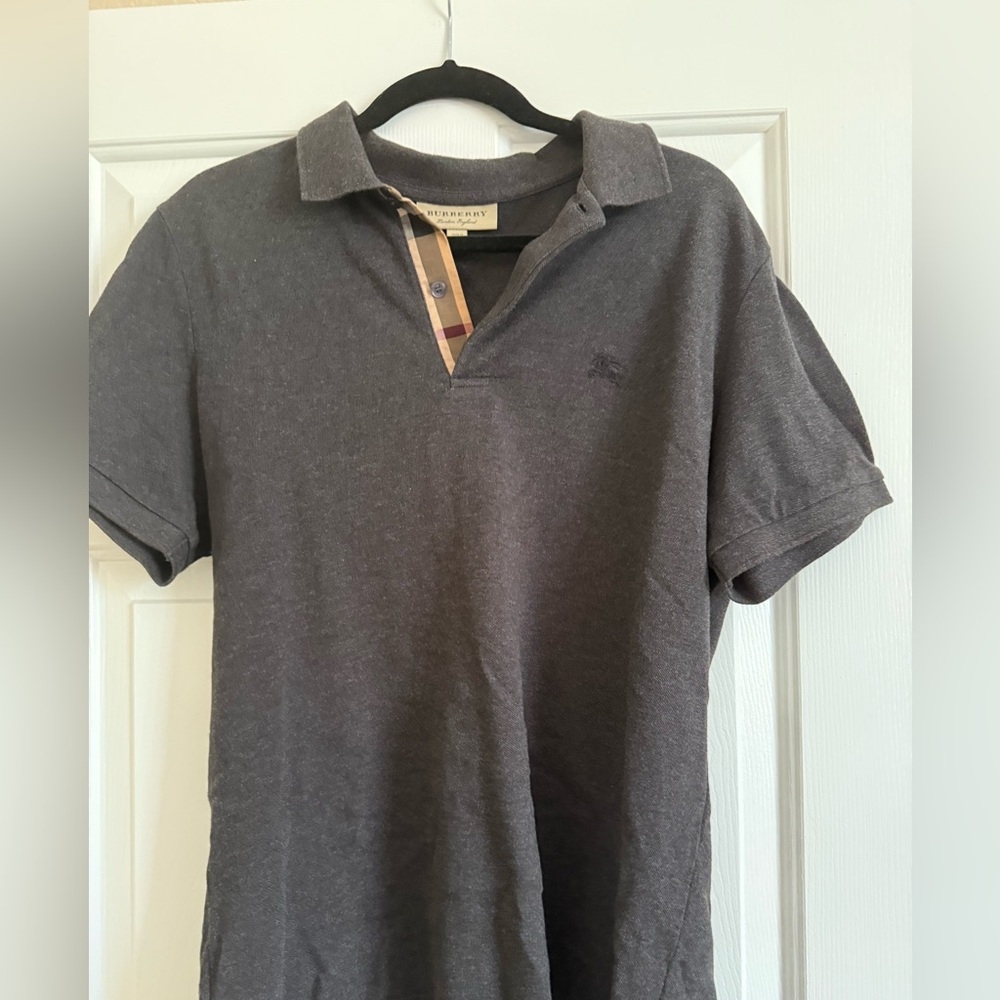 Burberry Gray Polo Shirt Classic Style